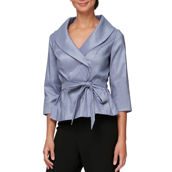 EUC Armani Collezioni Side Bow Wrap Tie Pattern Blazer Jacket 10 Made in Italy - Picture 11 of 11